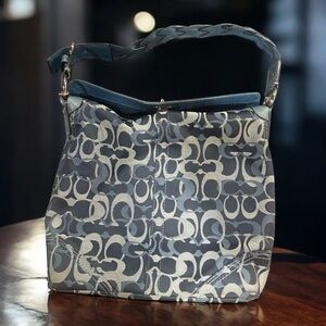Vintage Coach Optic Signature Chelsea Woven Strap Hobo Shoulder Bag